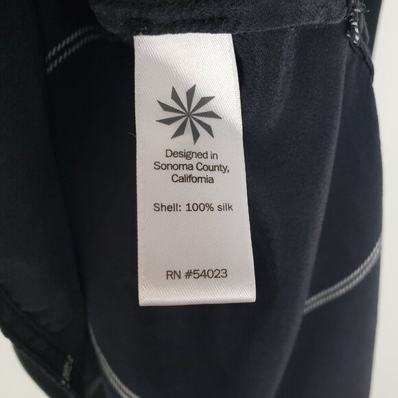 Athleta Washable Silk Side Slit CYA Tank Top Black Grid Longline 866963 Size XXS - Picture 6 of 7